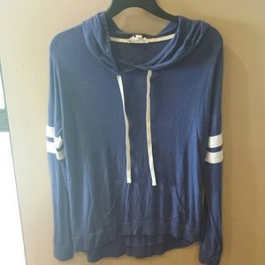Blue loose hoodie